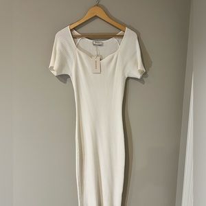 Rihoas Ribbed Midi Boutique Dress